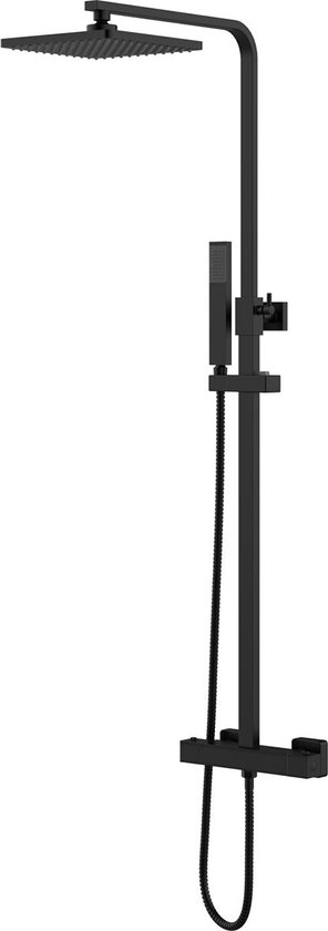Lonis Rimbo Thermostatische Regendoucheset 22cm Mat Zwart