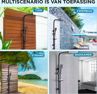 Luxe Mat Zwarte Regendouche Set