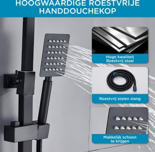 Luxe Mat Zwarte Regendouche Set