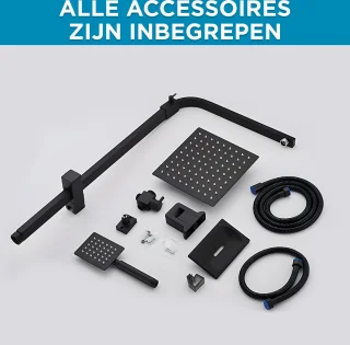 Luxe Mat Zwarte Regendouche Set
