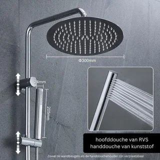 Luxe Regendouchekop RVS 360° Zilver zonder Kraan