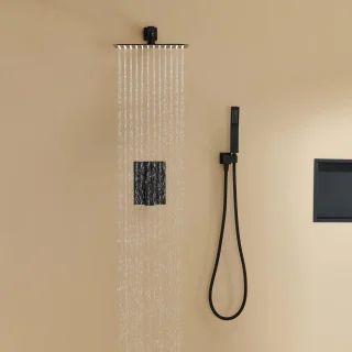 Luxe regendouchesysteem met handdouche en wandmontagekraan