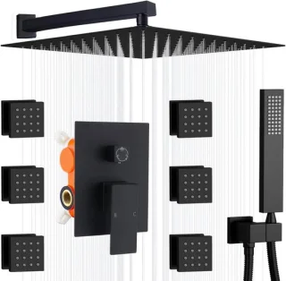 Luxe zwart douchesysteem