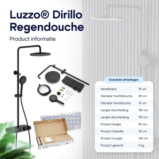 Luzzo Dirillo Thermostaat Regendouche Mat Zwart