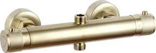 Luzzo PVD Regendouche 25cm Brushed Brass met Thermostaatkraan