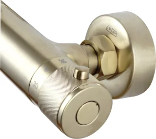 Luzzo PVD Regendouche 25cm Brushed Brass met Thermostaatkraan