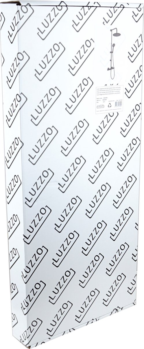 Luzzo Regendouche Thermostaat 25cm Zwart