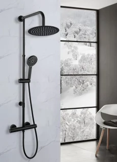 Luzzo Regendouche Thermostaat 25cm Zwart
