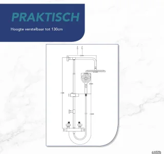 Luzzo Regendouche Thermostaat 25cm Zwart