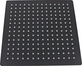 Luzzo Regendouche Zwart 25 cm Vierkant met Thermostaatkraan