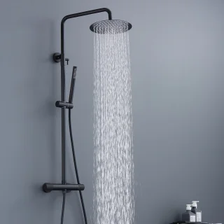 Luzzo Serru Regendouche Diamond Thermostaat Mat Zwart