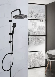 Luzzo Square Douchekolom 25 cm Regendouche Zwart