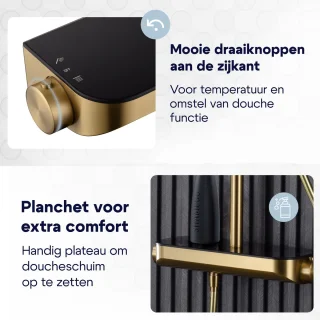 Luzzo Varese Regendouche Thermostaat Brushed Brass