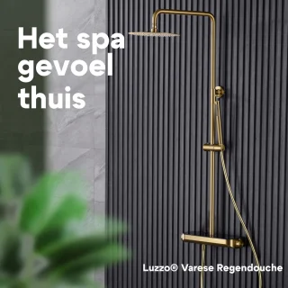 Luzzo Varese Regendouche Thermostaat Brushed Brass