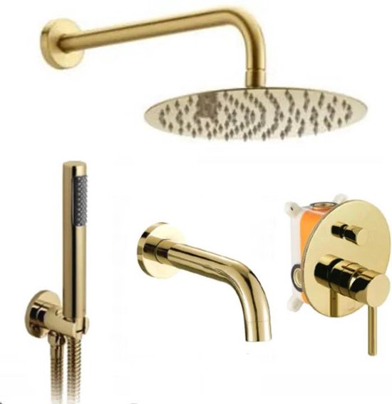 Mandee Lungo L Inbouw Bad- en Doucheset Goud + Box