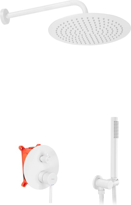 MANDEE.NL Milera Mat Wit Inbouw Doucheset Messing