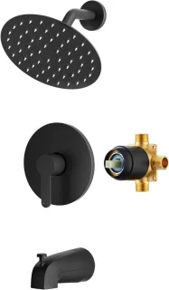 Mat zwarte douchekraan set met 8 inch regendouche