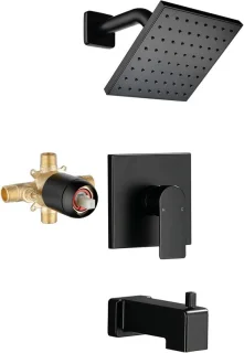 Matzwarte Douchekraanset - Douche- en badcombinatie