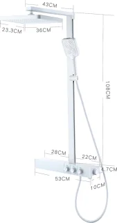 Mawialux Cyber Thermostatische Regendoucheset Mat Wit Opbouw