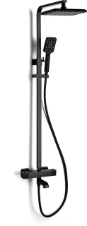Mawialux Danto Mat Zwart Thermostatische Regendoucheset Vierkant Opbouw