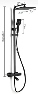 Mawialux Danto Mat Zwart Thermostatische Regendoucheset Vierkant Opbouw