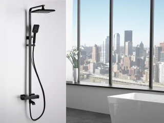 Mawialux Danto Mat Zwart Thermostatische Regendoucheset Vierkant Opbouw