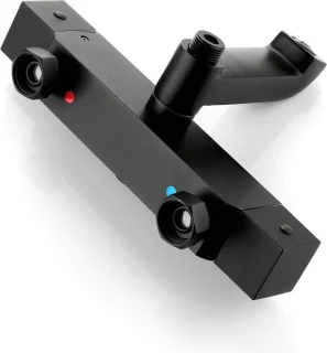 Mawialux Danto Mat Zwart Thermostatische Regendoucheset Vierkant Opbouw