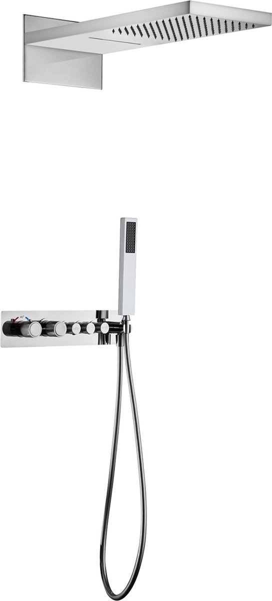 De Mawialux Dex thermostatische inbouw regendoucheset chroom in één oogopslag