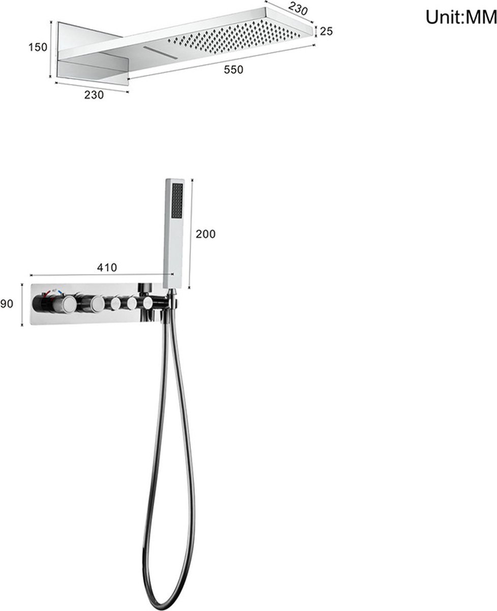 Wat vinden we goed aan de Mawialux Dex thermostatische inbouw regendoucheset chroom