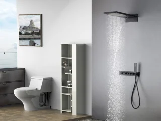 Mawialux Dex thermostatische regendoucheset inbouw mat zwart