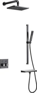Mawialux Fossa thermostatische inbouw regendoucheset vierkant gunmetal grey