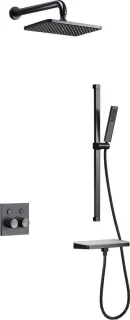 Mawialux Fossa thermostatische inbouw regendoucheset vierkant gunmetal grey