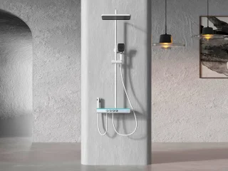 Mawialux Friso opbouw regendoucheset wit digitaal display