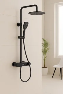 Mawialux Ledava Thermostatische Regendouche Set Vierkant Mat Zwart
