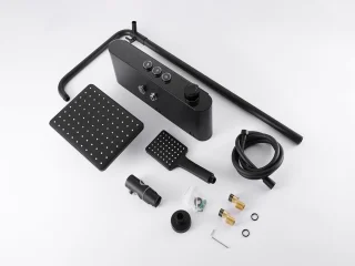 Mawialux Ledava Thermostatische Regendouche Set Vierkant Mat Zwart
