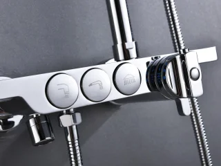 Mawialux Mura thermostatische regendoucheset opbouw chroom zwart