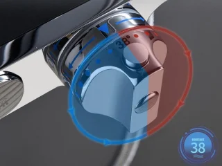 Mawialux Mura thermostatische regendoucheset opbouw chroom zwart