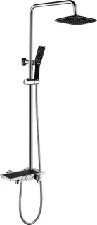 Mawialux Mura thermostatische regendoucheset opbouw chroom zwart