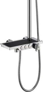Mawialux Mura thermostatische regendoucheset opbouw chroom zwart