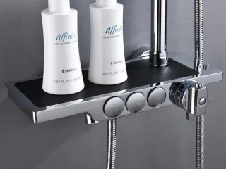 Mawialux Mura thermostatische regendoucheset opbouw chroom zwart