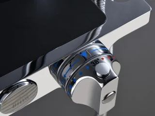 Mawialux Mura thermostatische regendoucheset opbouw chroom zwart