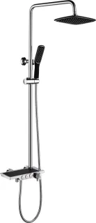 Mawialux Mura thermostatische regendoucheset opbouw chroom zwart