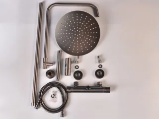 Mawialux Olga Gunmetal Grey Regendoucheset Opbouw Rond