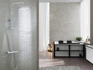 Mawialux Olga thermostatische regendoucheset rond chroom opbouw