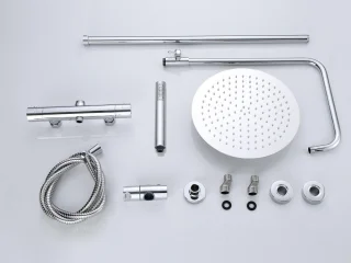 Mawialux Olga thermostatische regendoucheset rond chroom opbouw