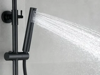 Mawialux Olga thermostatische regendoucheset rond mat zwart opbouw