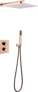 Mawialux Pointer Rose Goud thermostatische inbouw regendoucheset vierkant