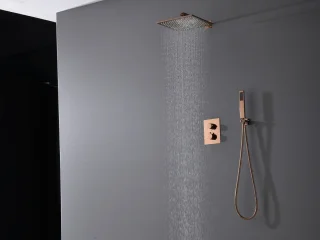 Mawialux Pointer Rose Goud thermostatische inbouw regendoucheset vierkant