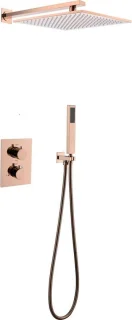 Mawialux Pointer Rose Goud thermostatische inbouw regendoucheset vierkant