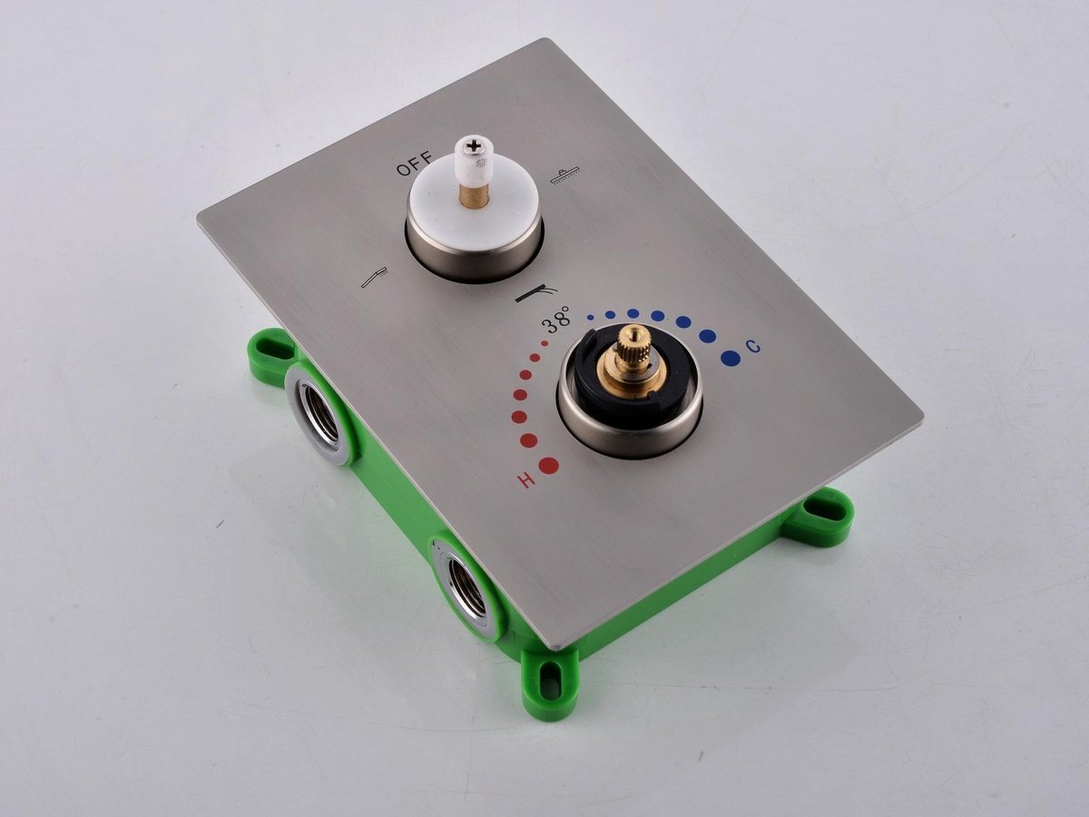 Mawialux Pointer RVS thermostatische inbouw regendoucheset vierkant